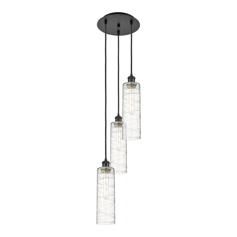 Innovations Ball Crown 3Lt 12" Cord Multi Pend, BK/DS - 113B-3P-BK-G434-12DE