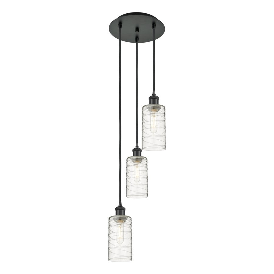Innovations Crown Point 3Lt 13" Cord Multi Pendant, BK/DS - 113B-3P-BK-G434-7DE