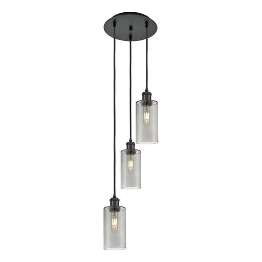 Innovations Crown Point 3Lt 13" Cord Multi Pendant, BK/SM - 113B-3P-BK-G434-7SM