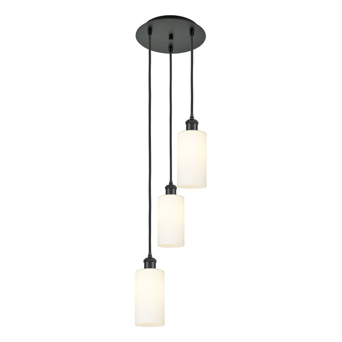 Innovations Crown Point 3Lt 13" Cord Multi Pendant, BK/WH - 113B-3P-BK-G434-7WH
