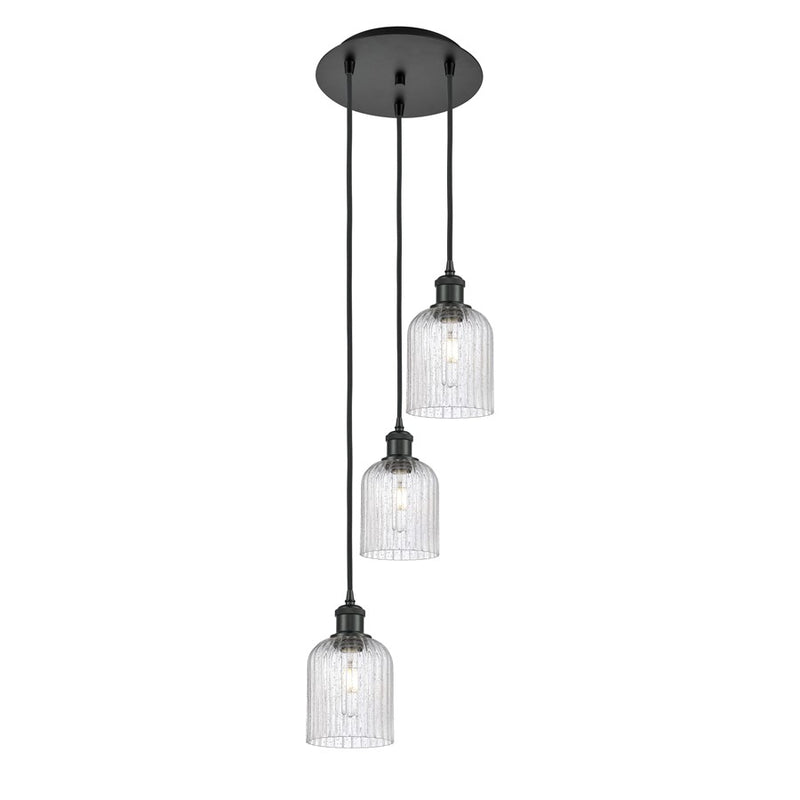 Innovations Ball B Veil 3Lt 12" Cord Multi Pend, BK/SD - 113B-3P-BK-G559-5SDY