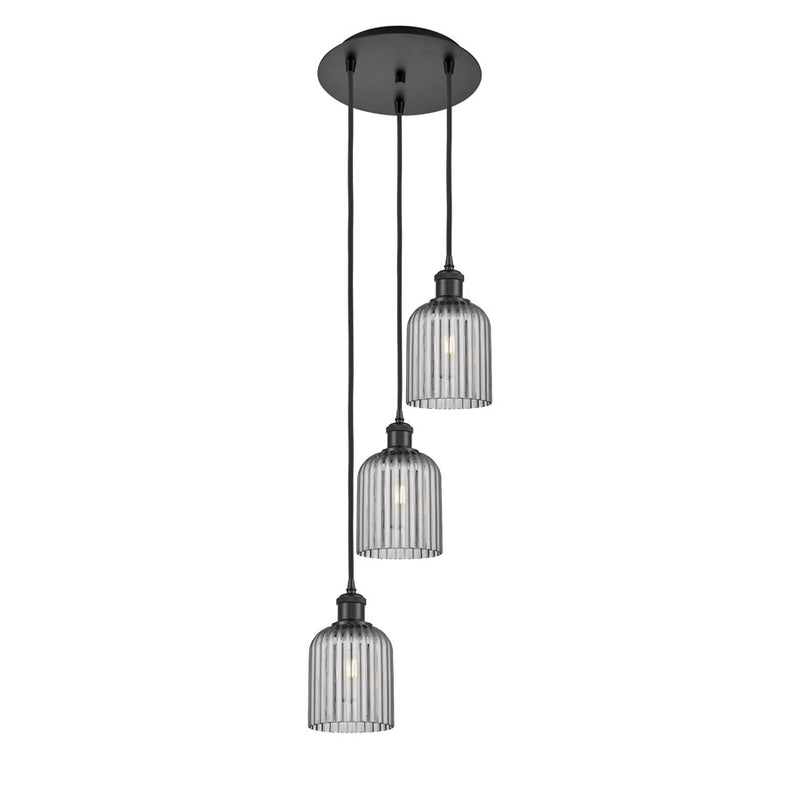 Innovations Ball B Veil 3Lt 12" Cord Multi Pend, BK/SM - 113B-3P-BK-G559-5SM