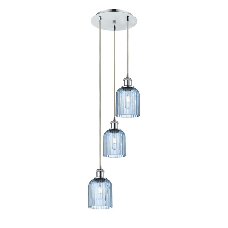 Innovations Ball B Veil 3Lt 12" Cord Multi Pend, CH/BL - 113B-3P-PC-G559-5BL