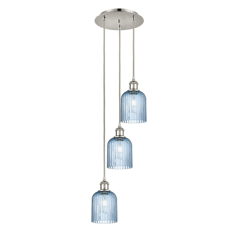Innovations Ball B Veil 3Lt 12" Cord Multi Pend, PN/BL - 113B-3P-PN-G559-5BL