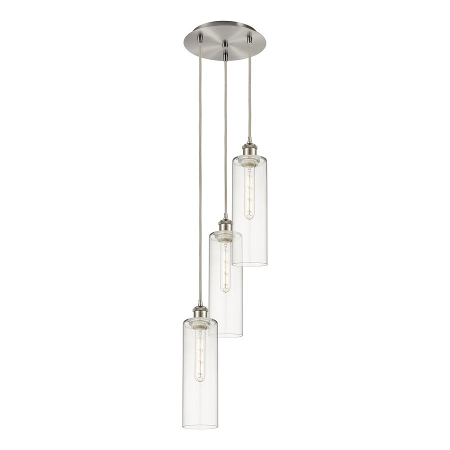Innovations Ball Crown 3Lt 12" Cord Multi Pend, SN/CL - 113B-3P-SN-G434-12CL