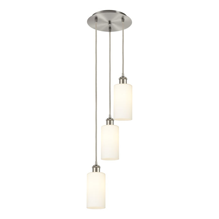 Innovations Crown Point 3Lt 13" Cord Multi Pendant, SN/WH - 113B-3P-SN-G434-7WH