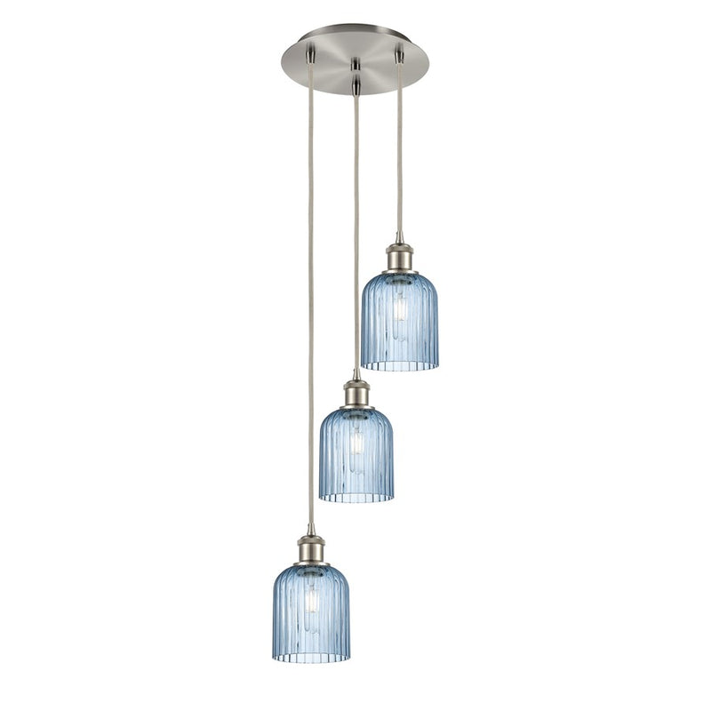 Innovations Ball B Veil 3Lt 12" Cord Multi Pend, SN/BL - 113B-3P-SN-G559-5BL