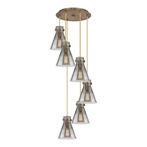 Innovations Newton-C 6Lt 8" CM Pendant, 14" Cpy, BS/SM - 116-410-1PS-BB-G411-8SM