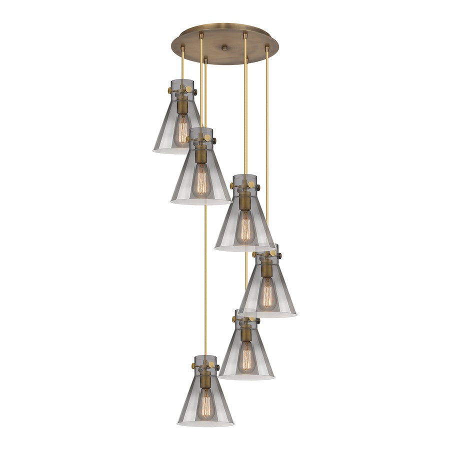 Innovations Newton-C 6Lt 8" CM Pendant, 14" Cpy, BS/SM - 116-410-1PS-BB-G411-8SM