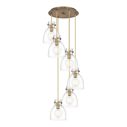 Innovations Newton-B 6Lt 8" CM Pendant, 14" Cpy, BS/CL - 116-410-1PS-BB-G412-8CL