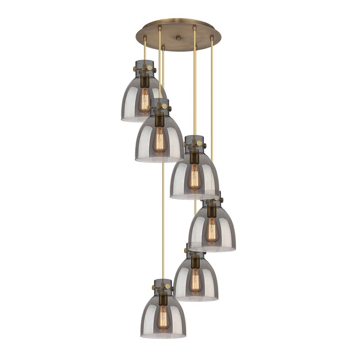 Innovations Newton-B 6Lt 8" CM Pendant, 14" Cpy, BS/SM - 116-410-1PS-BB-G412-8SM