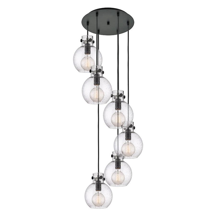Innovations Newton-S 6Lt 8" CM Pendant, 14" Cpy, B/SD - 116-410-1PS-BK-G410-8SDY