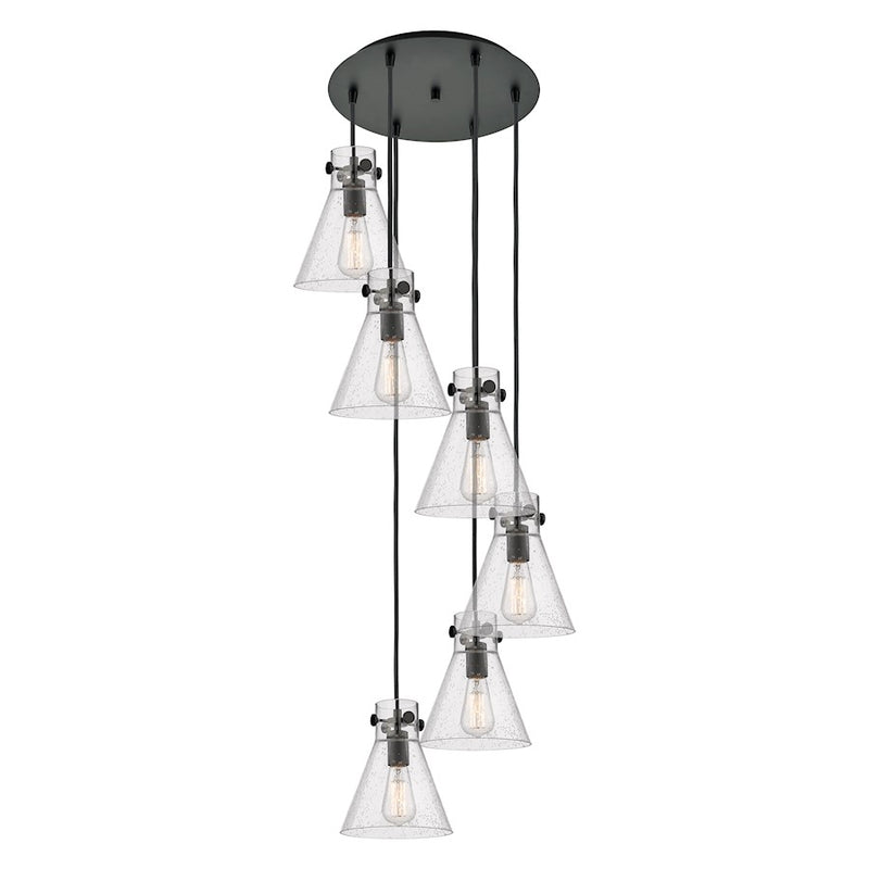 Innovations Newton-C 6Lt 8" CM Pendant, 14" Cpy, B/SD - 116-410-1PS-BK-G411-8SDY