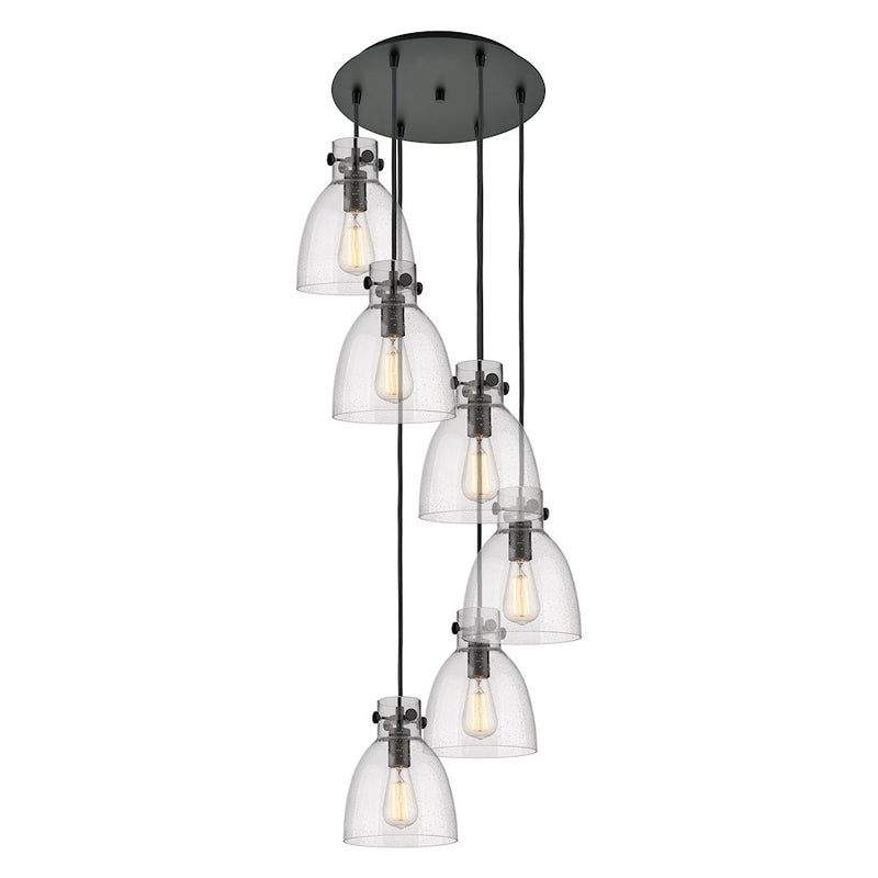 Innovations Newton-B 6Lt 8" CM Pendant, 14" Cpy, B/SD - 116-410-1PS-BK-G412-8SDY