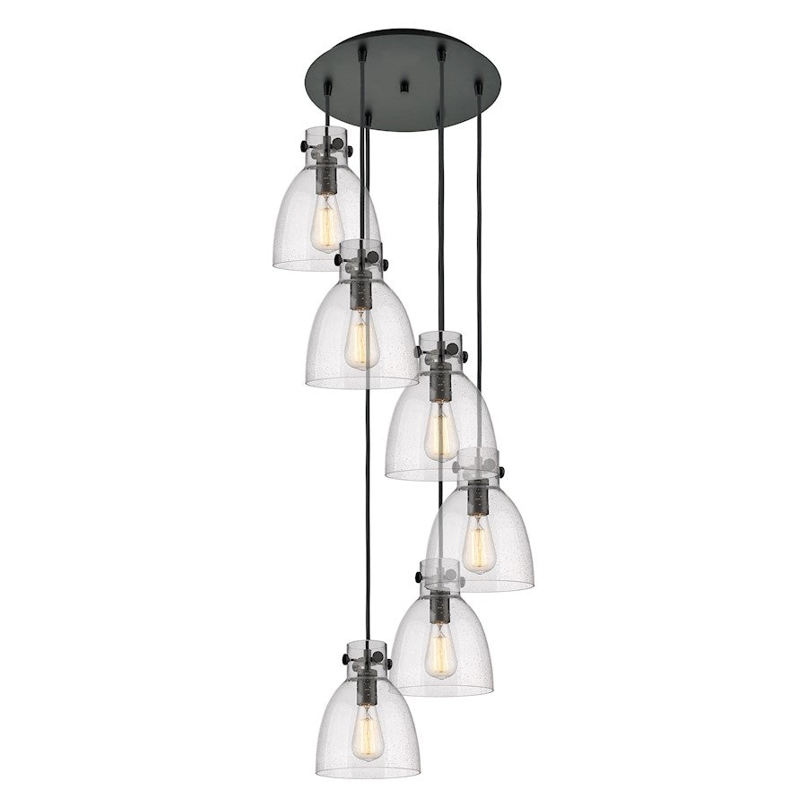 Innovations Newton-B 6Lt 8" CM Pendant, 14" Cpy, B/SD - 116-410-1PS-BK-G412-8SDY