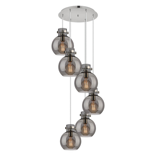 Innovations Newton-S 6Lt 8" CM Pendant, 14" Cpy, PN/SM - 116-410-1PS-PN-G410-8SM