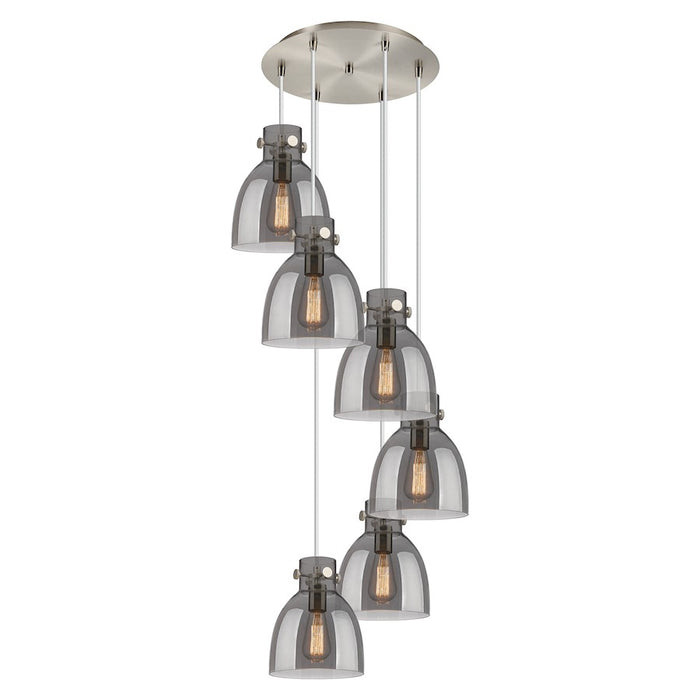 Innovations Newton-B 6Lt 8" CM Pendant, 14" Cpy, SN/SM - 116-410-1PS-SN-G412-8SM