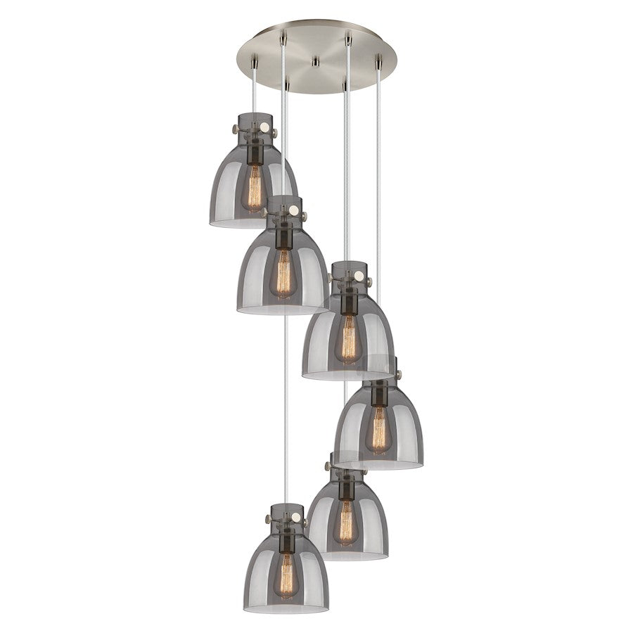 Innovations Newton-B 6Lt 8" CM Pendant, 14" Cpy, SN/SM - 116-410-1PS-SN-G412-8SM