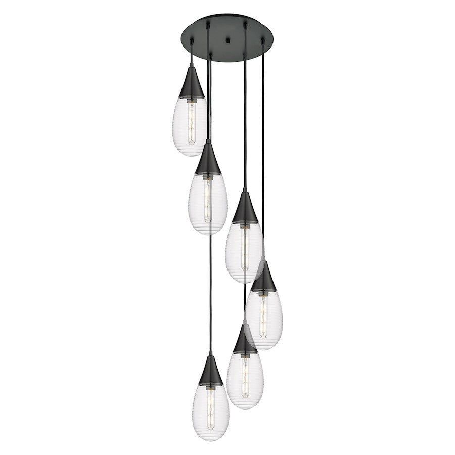 Innovations Malone 6Lt 6" CM Pendant, 14" Cpy, BK/SCL - 116-450-1P-BK-G450-6SCL