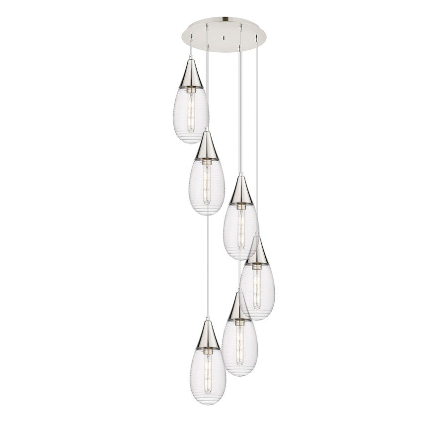 Innovations Malone 6Lt 6" CM Pendant, 14" Cpy, PN/SCL - 116-450-1P-PN-G450-6SCL