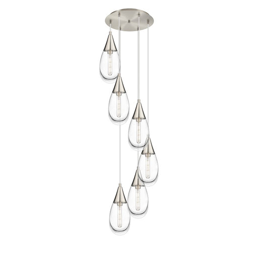 Innovations Malone 6Lt 6" CM Pendant, 14" Canopy, SN/CL - 116-450-1P-SN-G450-6CL