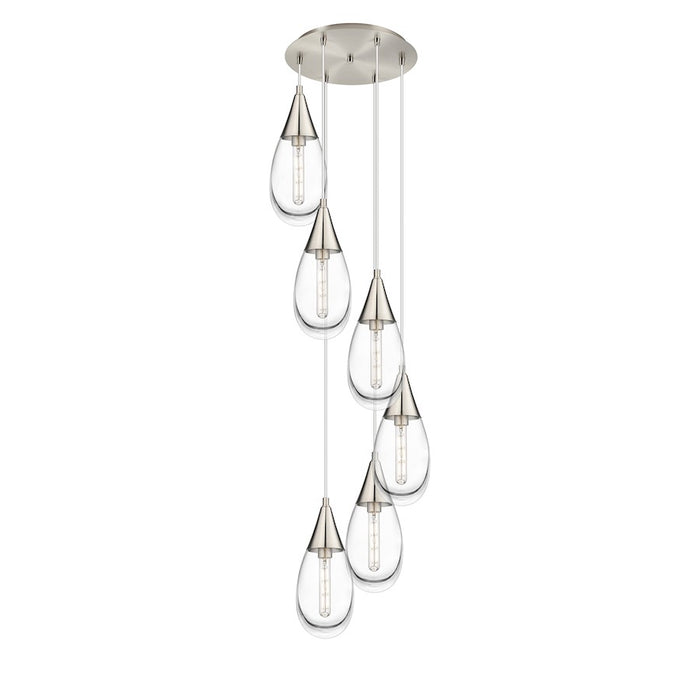 Innovations Malone 6Lt 6" CM Pendant, 14" Canopy, SN/CL - 116-450-1P-SN-G450-6CL