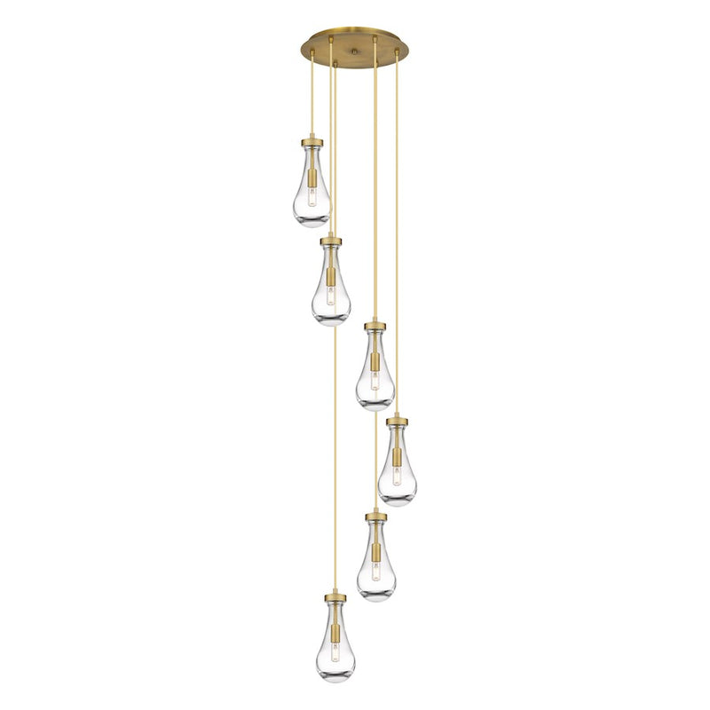 Innovations Owego 6Lt 5" CM Pendant, 14" Canopy, BS/CL - 116-451-1P-BB-G451-5CL