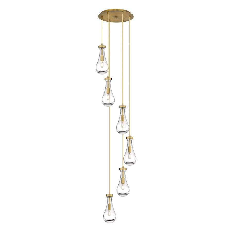 Innovations Owego 6Lt 5" CM Pendant, 14" Canopy, BS/CL - 116-451-1P-BB-G451-5CL