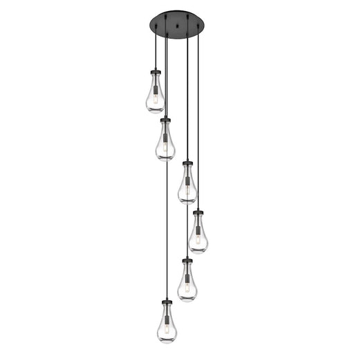 Innovations Owego 6Lt 5" CM Pendant, 14" Canopy, BK/CL - 116-451-1P-BK-G451-5CL