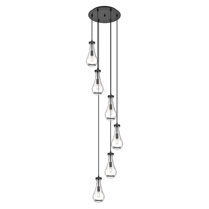 Innovations Owego 6Lt 5" CM Pendant, 14" Canopy, BK/CL - 116-451-1P-BK-G451-5CL