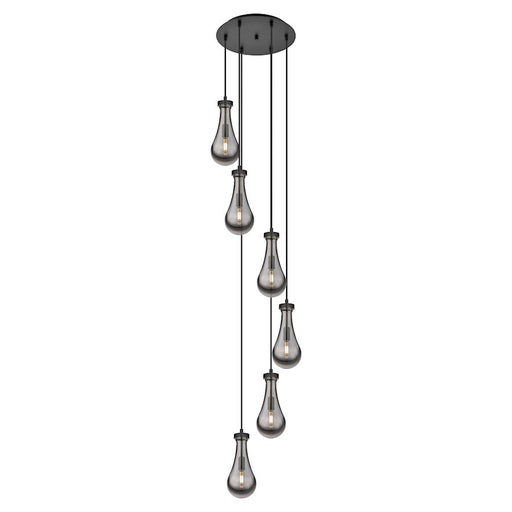 Innovations Owego 6Lt 5" CM Pendant, 14" Canopy, BK/SM - 116-451-1P-BK-G451-5SM