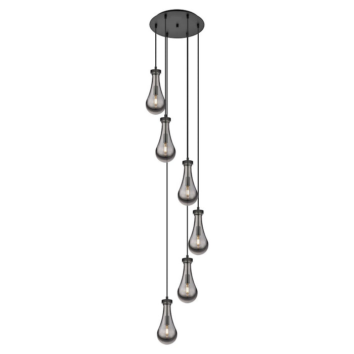 Innovations Owego 6Lt 5" CM Pendant, 14" Canopy, BK/SM - 116-451-1P-BK-G451-5SM