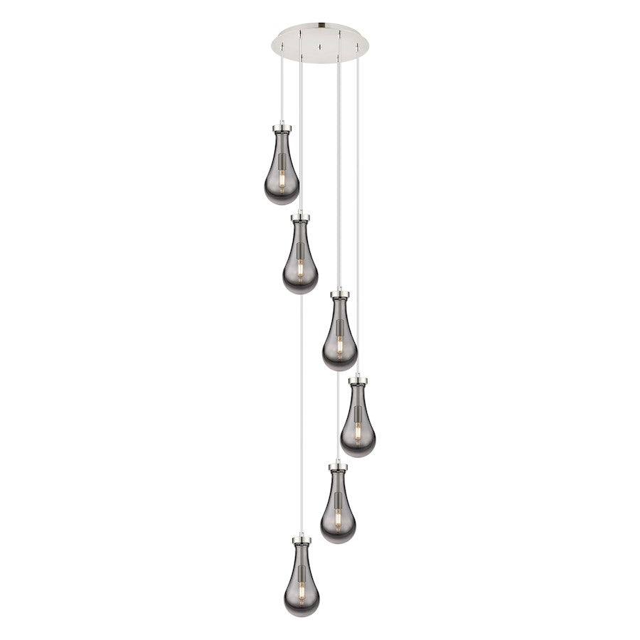 Innovations Owego 6Lt 5" CM Pendant, 14" Canopy, PN/SM - 116-451-1P-PN-G451-5SM