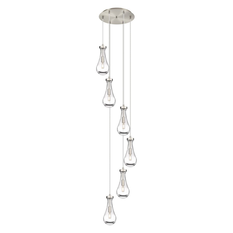 Innovations Owego 6Lt 5" CM Pendant, 14" Canopy, SN/CL - 116-451-1P-SN-G451-5CL