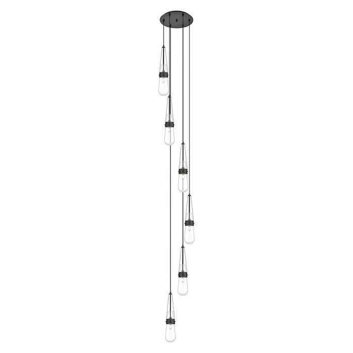 Innovations Milan 6Lt 4" CM Pendant, 14" Canopy, BK/CL - 116-452-1P-BK-G452-4CL
