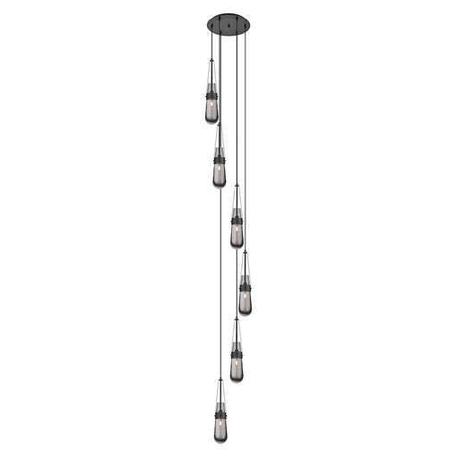 Innovations Milan 6Lt 4" CM Pendant, 14" Canopy, BK/SM - 116-452-1P-BK-G452-4SM