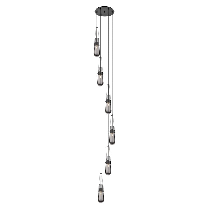 Innovations Milan 6Lt 4" CM Pendant, 14" Canopy, BK/SM - 116-452-1P-BK-G452-4SM