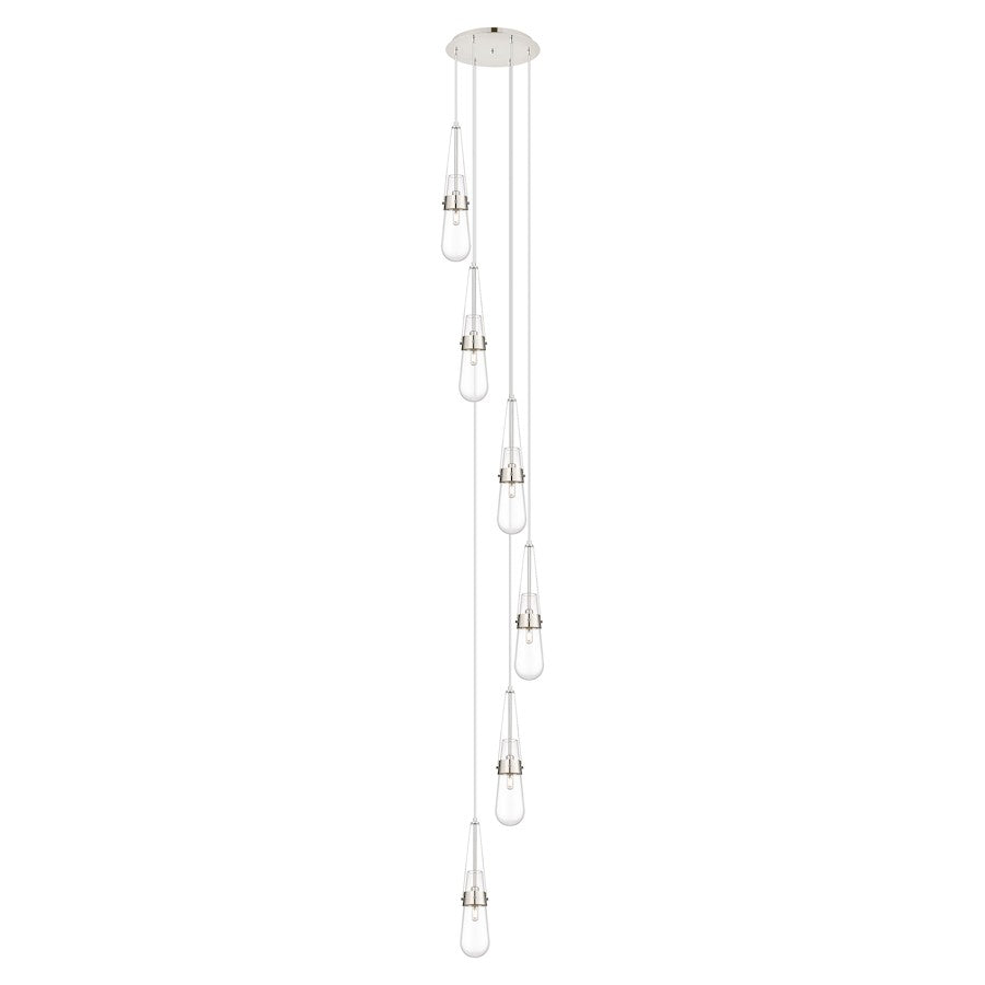 Innovations Milan 6Lt 4" CM Pendant, 14" Canopy, PN/CL - 116-452-1P-PN-G452-4CL