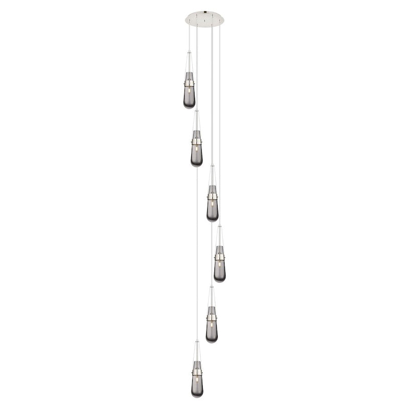 Innovations Milan 6Lt 4" CM Pendant, 14" Canopy, PN/SM - 116-452-1P-PN-G452-4SM