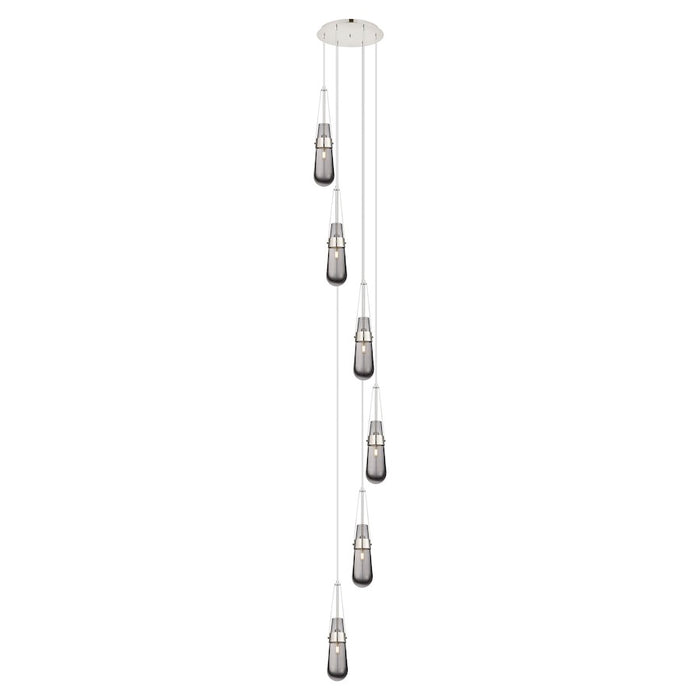 Innovations Milan 6Lt 4" CM Pendant, 14" Canopy, PN/SM - 116-452-1P-PN-G452-4SM