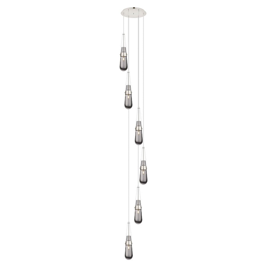 Innovations Milan 6Lt 4" CM Pendant, 14" Canopy, PN/SM - 116-452-1P-PN-G452-4SM