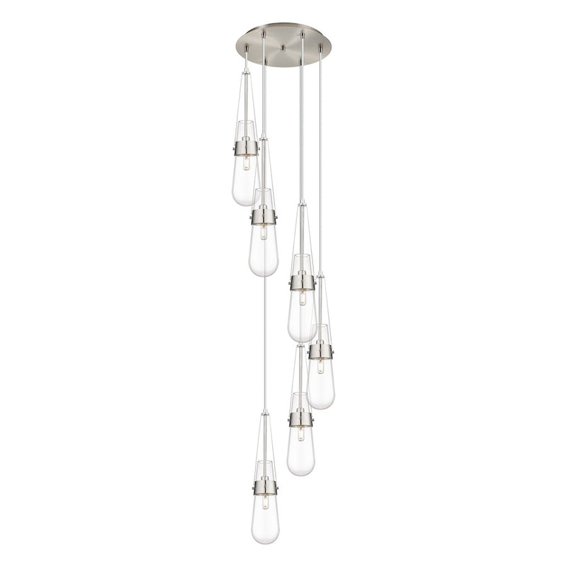 Innovations Milan 6Lt 4" CM Pendant, 14" Canopy, SN/CL - 116-452-1P-SN-G452-4CL