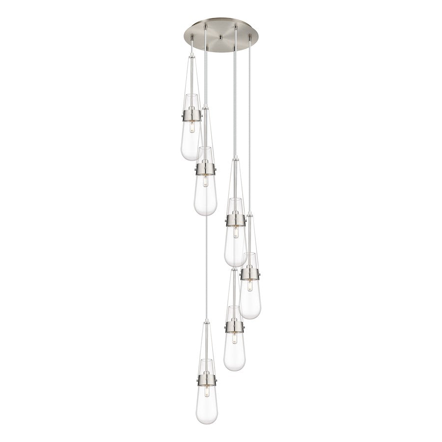 Innovations Milan 6Lt 4" CM Pendant, 14" Canopy, SN/CL - 116-452-1P-SN-G452-4CL
