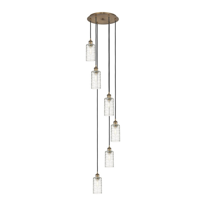 Innovations Crown Point 6Lt 16" Cord Multi Pendant, BRS/DS - 116B-6P-BB-G434-7DE