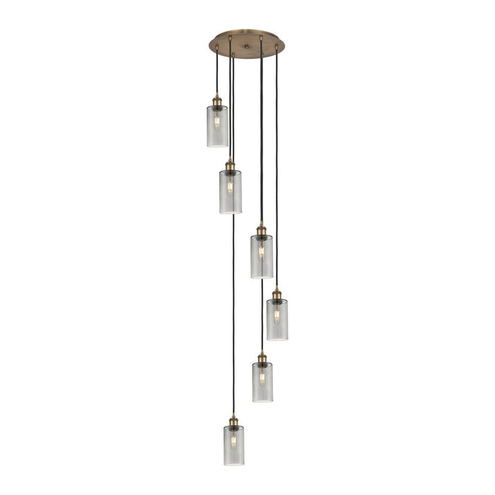 Innovations Crown Point 6Lt 16" Cord Multi Pendant, BRS/SM - 116B-6P-BB-G434-7SM