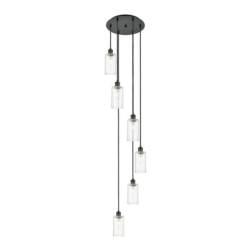 Innovations Crown Point 6Lt 16" Cord Multi Pendant, BK/CL - 116B-6P-BK-G434-7CL