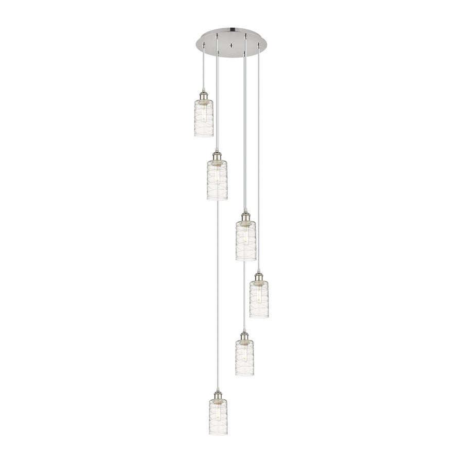 Innovations Crown Point 6Lt 16" Cord Multi Pendant, PN/DS - 116B-6P-PN-G434-7DE