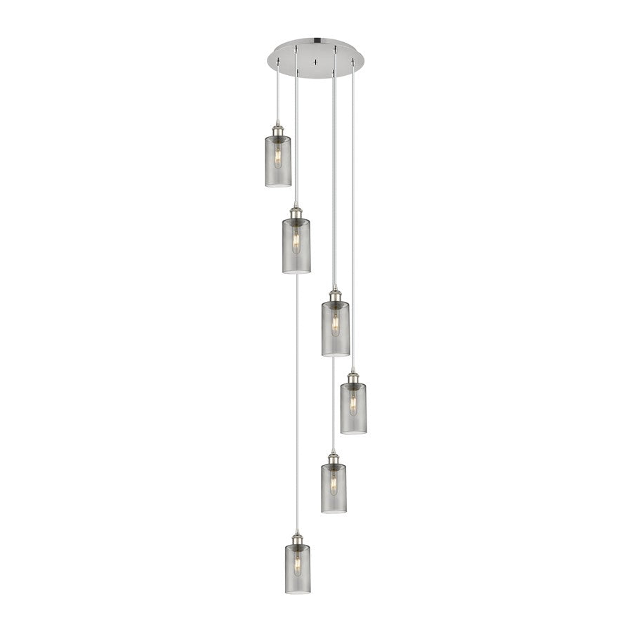 Innovations Crown Point 6Lt 16" Cord Multi Pendant, PN/SM - 116B-6P-PN-G434-7SM