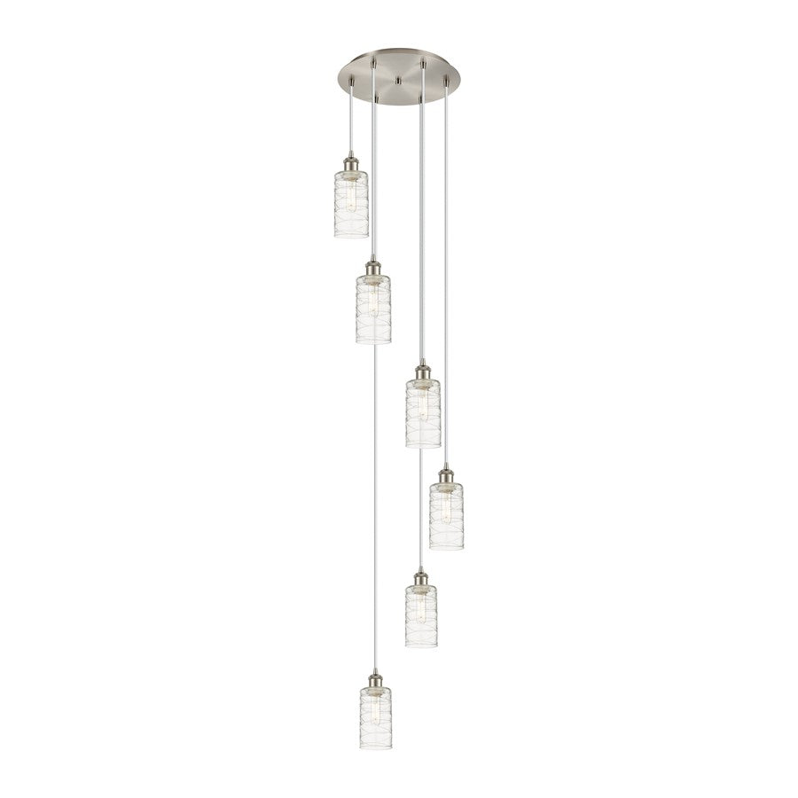 Innovations Crown Point 6Lt 16" Cord Multi Pendant, SN/DS - 116B-6P-SN-G434-7DE