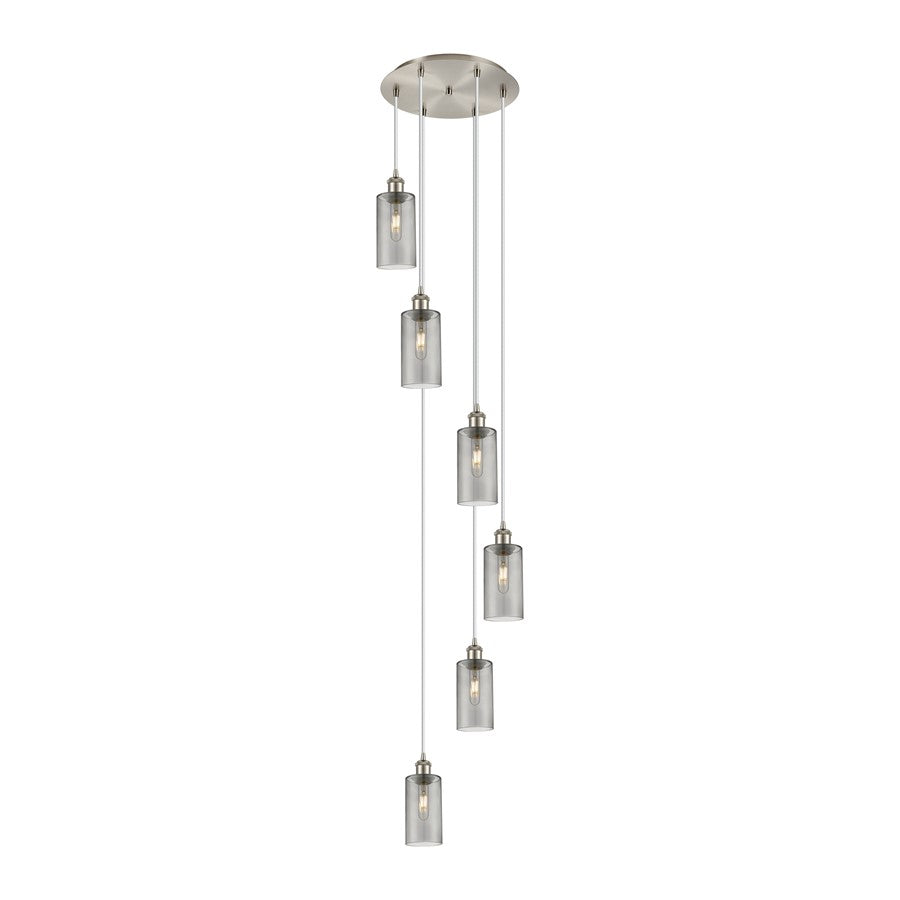 Innovations Crown Point 6Lt 16" Cord Multi Pendant, SN/SM - 116B-6P-SN-G434-7SM